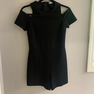 Zara black shoulder cut out romper